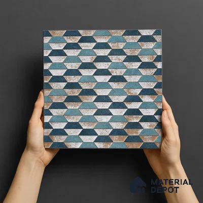 Geometric Wall & Floor Tile TL 07237 Alpi 4001 Granula 1 ft x 1 ft Ceramic Matte Finish - 9 mm  | 2 mm Spacer is Mandatory | Please Expect a Slight Variation of Pattern (Sample)
